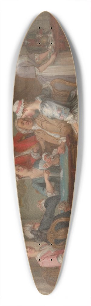 Hubert-Franois Gravelot - A Game of Quadrille 39.3 inch art pintail longboard deck