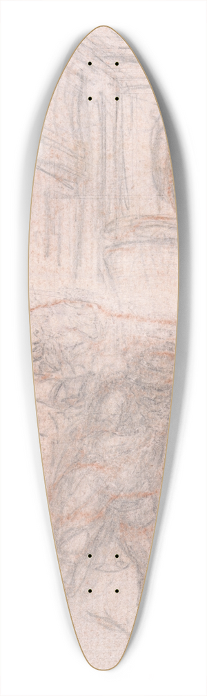 Hubert-Franois Gravelot - Design for an Engraving; Figures in an Interior 39.3 inch art pintail longboard deck