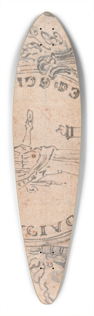 Hubert-Franois Gravelot - Design for a Vignette; Figure of Abundance 39.3 inch art pintail longboard deck