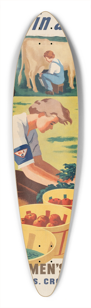 Hubert Morley - Pitch in and help! 39.3 inch art pintail longboard deck