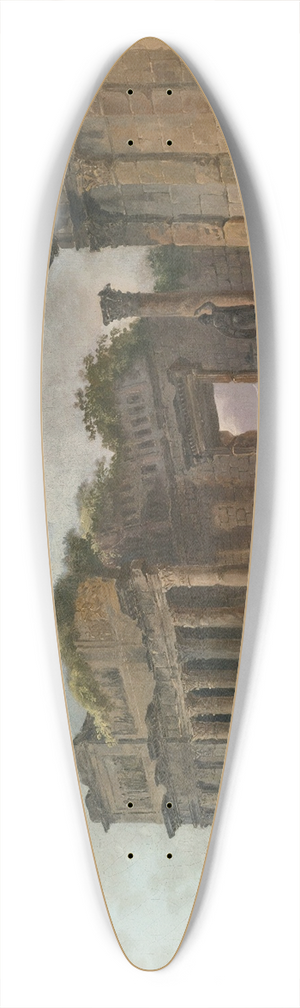 Hubert Robert - An Architectural Capriccio With An Artist Sketching In The Foreground 39.3 inch art pintail longboard deck