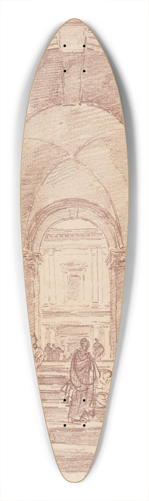 Hubert Robert - Figures in a Roman Arcade 39.3 inch art pintail longboard deck