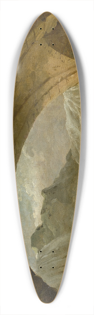 Hubert Robert - Fishermen Under a Bridge 39.3 inch art pintail longboard deck