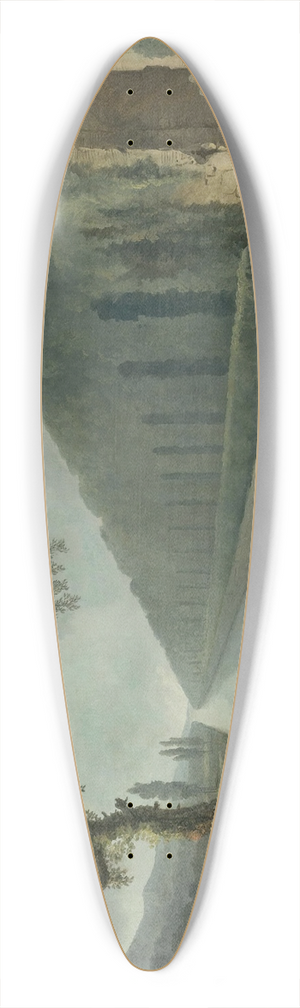 Hubert Robert - Garden Scene With A Canal 39.3 inch art pintail longboard deck