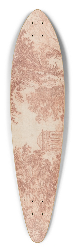 Hubert Robert - Italian Park with a Tempietto 39.3 inch art pintail longboard deck