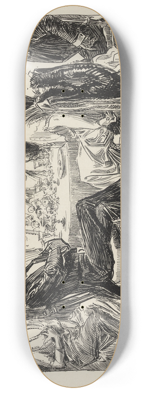 Charles Dana Gibson - Studies in expression  Waiting for the flash light 8.25 inch art skate deck