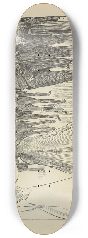 Charles Dana Gibson - Studies in expression, when a debutante meets the eligible young men 8.25 inch art skate deck