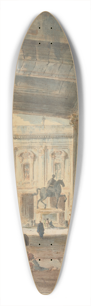 Hubert Robert - View of the Campidoglio with the Statue of Marcus Aurelius 39.3 inch art pintail longboard deck