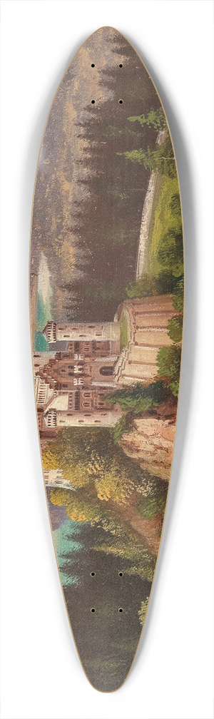 Hubert Sattler - A View of Neuschwanstein Castle 39.3 inch art pintail longboard deck
