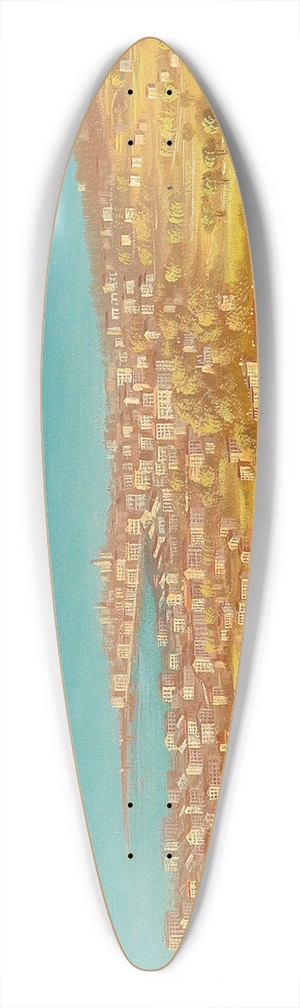 Hubert Sattler - View of Cannes 39.3 inch art pintail longboard deck