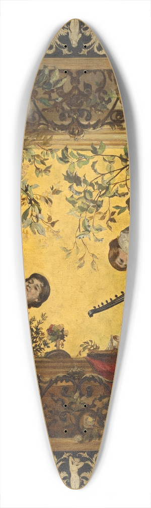 Hugo Charlemont - Lute players 39.3 inch art pintail longboard deck