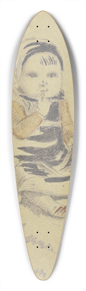 Hugo Kauffmann - Am Boden sitzendes kleines Kind 39.3 inch art pintail longboard deck