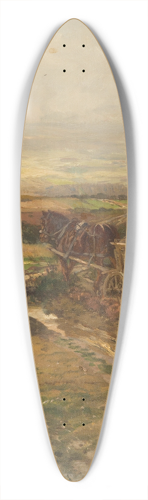 Hugo Mhlig - Horse cart on a hill 39.3 inch art pintail longboard deck
