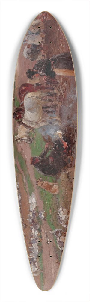 Hugo Mhlig - Peasants with Horses 39.3 inch art pintail longboard deck