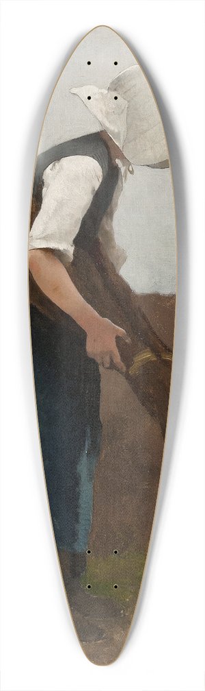Hugo Salmson - Gathering Poppies 39.3 inch art pintail longboard deck