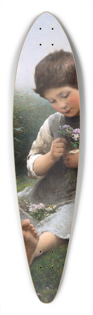 Hugo Salmson - Girl Picking Flowers 39.3 inch art pintail longboard deck