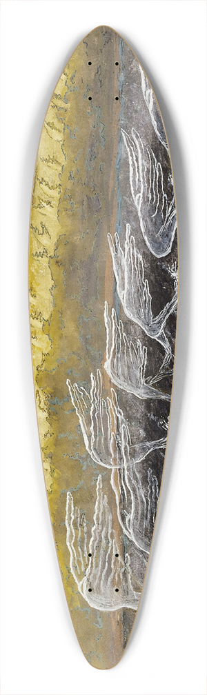 Hugo Simberg - The Wind Blows 39.3 inch art pintail longboard deck