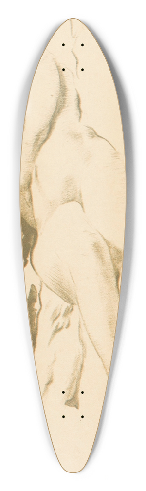 Huib Luns - Liggende naakte vrouw met spiegel 39.3 inch art pintail longboard deck