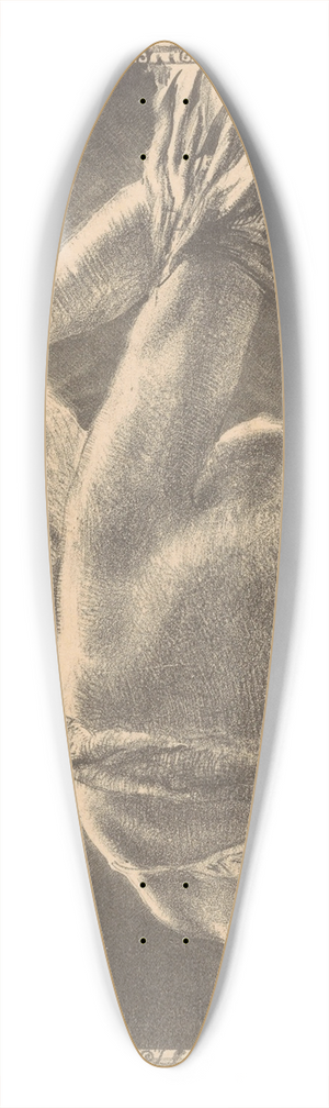 Huib Luns - Voorstelling met vrouw en zwaluwen 39.3 inch art pintail longboard deck