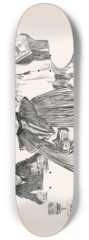 Charles Dana Gibson - The day of Carnots Funeral 8.25 inch art skate deck