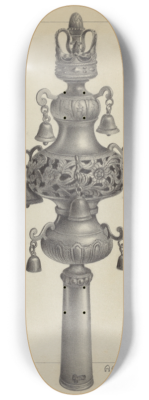 Aaron Fastovsky - Silver Ornament for Scroll 8.25 inch art skate deck