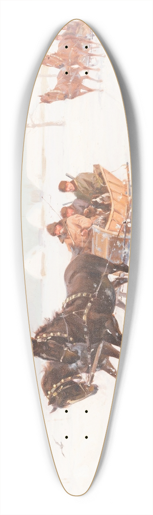 Ignacy Zygmuntowicz - Sleights in snowy landscape 39.3 inch art pintail longboard deck