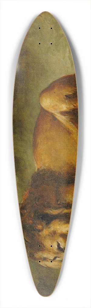Imitator of Eugne Delacroix - Lion Devouring a Goat 39.3 inch art pintail longboard deck