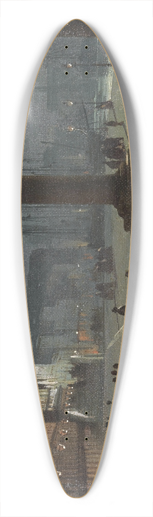 Ippolito Caffi - Venice, a View of the Molo di San Marco with the Riva degli Schiavoni in the Moonlight 39.3 inch art pintail longboard deck