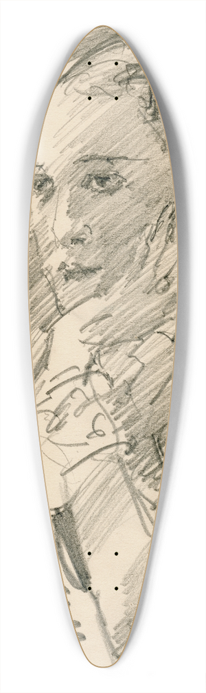 Isaac Israls - Vrouw aan een tafel, het hoofd steunend in de handen 39.3 inch art pintail longboard deck
