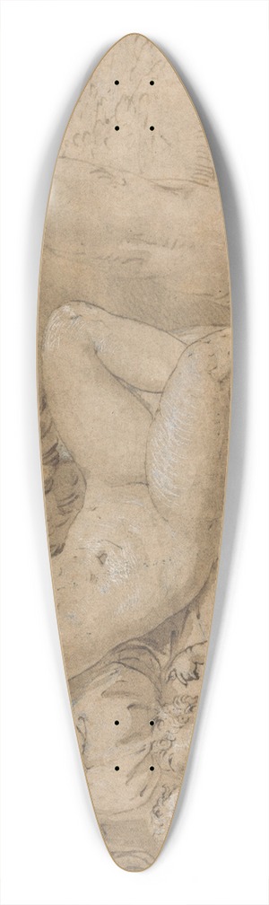Isaac Oliver - Leda and the Swan 39.3 inch art pintail longboard deck Isaac Oliver - Leda and the Swan 39.3 inch art pintail longboard deck
