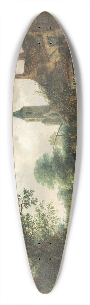 Isaac van Ostade - The Halt at the Inn 39.3 inch art pintail longboard deck