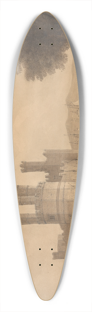Isaac Weld - Caernarvon (Castle) Eagle Tower 39.3 inch art pintail longboard deck