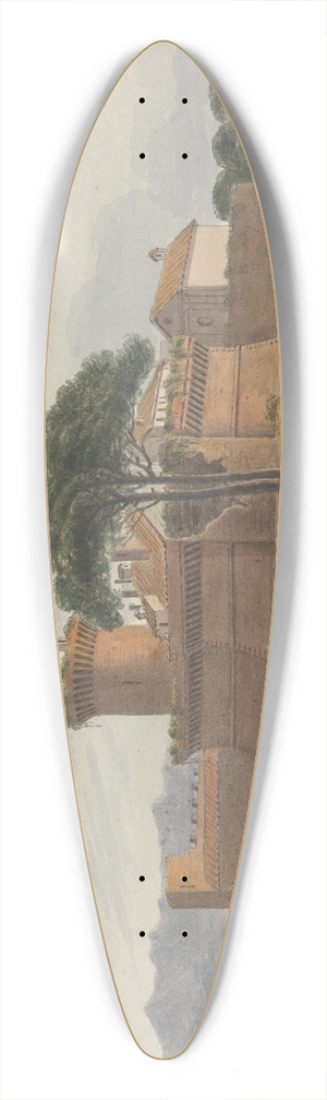 Isaac Weld - Castle of Ostia with Mountains in the Distance 39.3 inch art pintail longboard deck