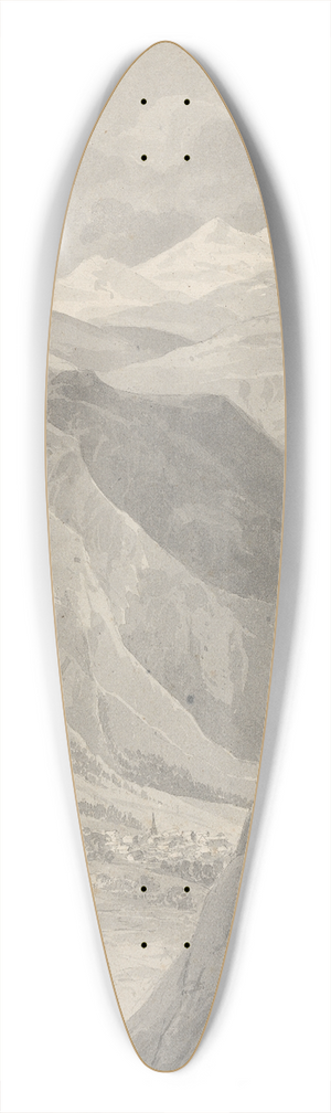Isaac Weld - Pass of the Gemmi- Descending to Leukas Bad (Switzerland) 39.3 inch art pintail longboard deck