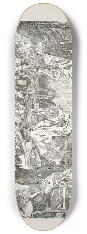 Charles Dana Gibson - The salons of New York  At Mrs Flat Sharps 8.25 inch art skate deck