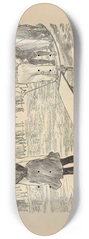 Charles Dana Gibson - The stout gentleman hoped he had found a secluded spot for the honeymoon 8.25 inch art skate deck Charles Dana Gibson - The stout gentleman hoped he had found a secluded spot for the honeymoon 8.25 inch art skate deck