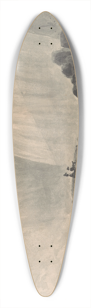 Isaac Weld - View of Niagara Falls with Two Figures Sitting on a Rock Center Foreground 39.3 inch art pintail longboard deck