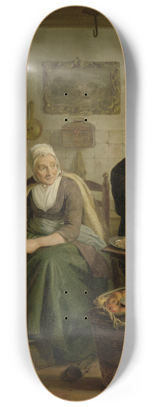 Adriaan de Lelie - Woman Baking Pancakes 8.25 inch art skate deck