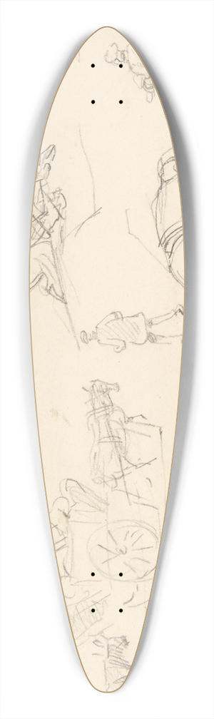 Isidore Pils - Studies of Soldiers and Cart Horses 39.3 inch art pintail longboard deck