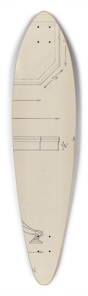 Isidore Sovensky - Card Table 39.3 inch art pintail longboard deck