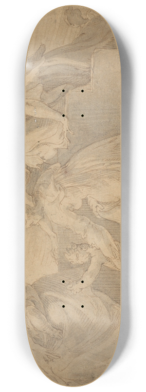 Adriaan de Weerdt - Madonna and Child with the Infant Saint John the Baptist, Three Women, and an Angel 8.25 inch art skate deck