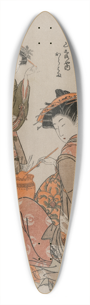 Isoda Korysai - The Courtesan Karahama of Yamashiroya Performing the Tea Ceremony (from the series Models for Fahions: New Designs as Fresh as Young Leaves) 39.3 inch art pintail longboard deck