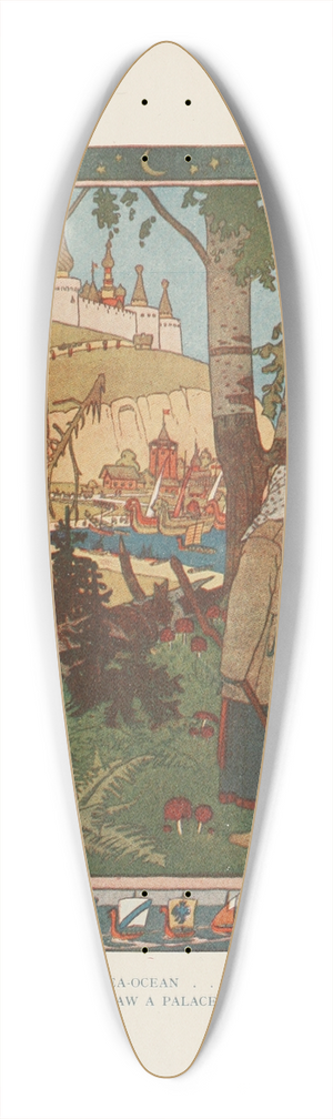 Ivan Bilibin - She came to the blue sea-ocean 39.3 inch art pintail longboard deck