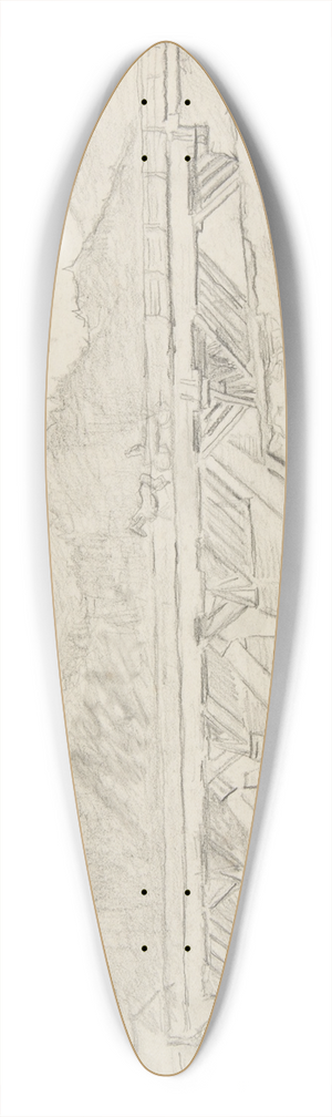 Ivan Ivanec - Grzysty krajobraz z mostem 39.3 inch art pintail longboard deck