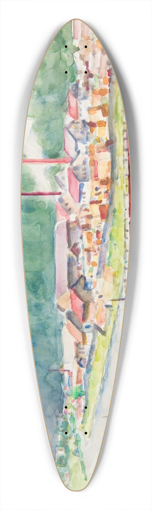 Ivan Ivanec - Krajobraz z widokiem na most na grskiej rzece 39.3 inch art pintail longboard deck