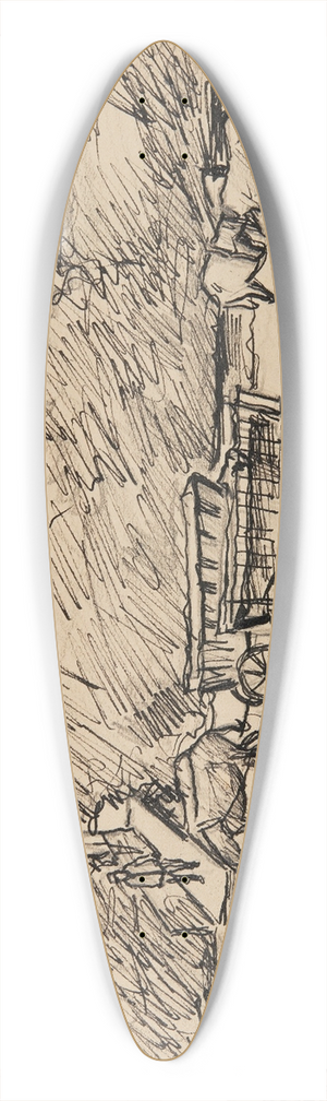Ivan Ivanec - scena rodzajowa na wsi. 39.3 inch art pintail longboard deck