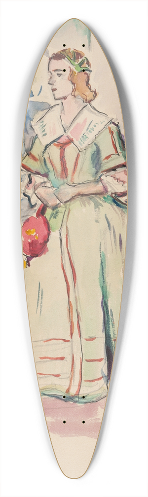 Ivan Ivanec - Studium postaci modej kobiety (aktorki) w stroju historycznym stojcej w Przedpokoju sali Stoowej Paacu w Podhorcach 39.3 inch art pintail longboard deck