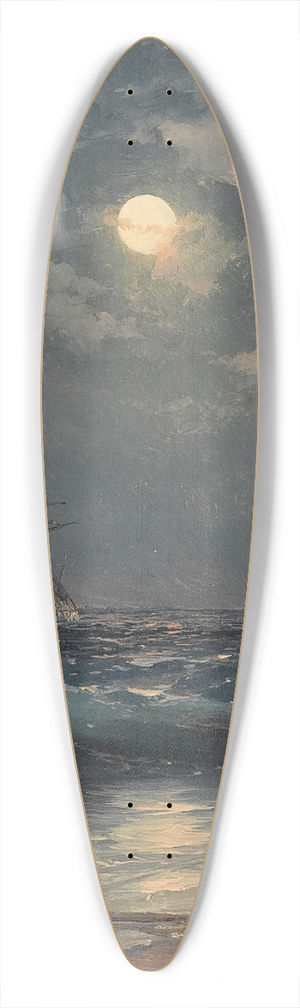 Ivan Konstantinovich Aivazovsky - Ship by Moonlight 39.3 inch art pintail longboard deck