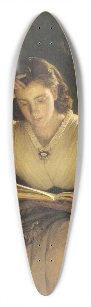 Ivan Kramskoi - Woman Reading, Portrait of the Artists Wife 39.3 inch art pintail longboard deck