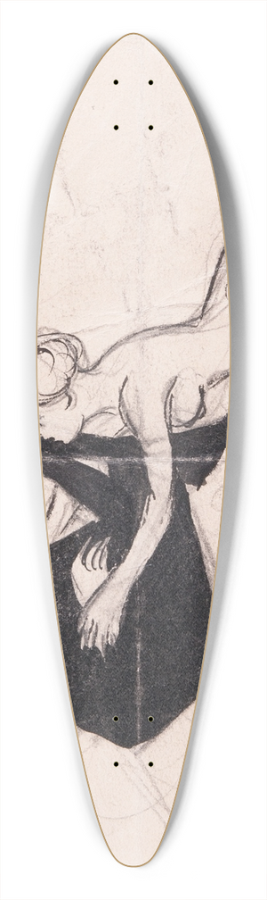 Ivar Arosenius - Eros and Psyche 39.3 inch art pintail longboard deck